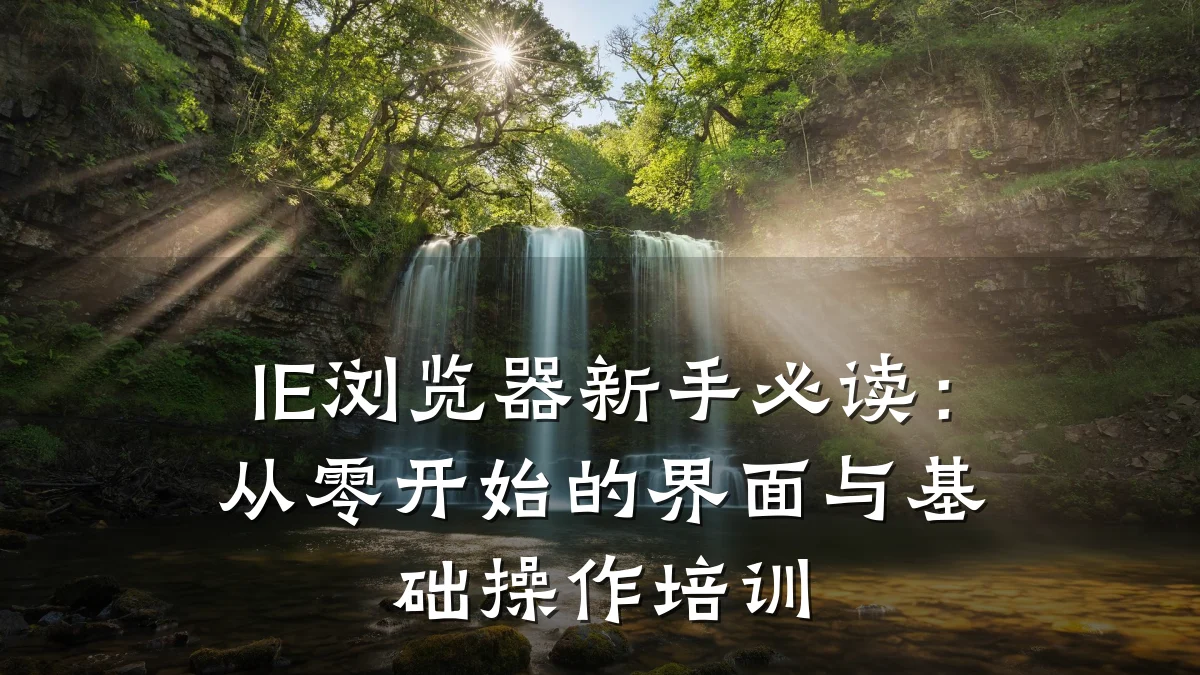 IE浏览器新手必读:从零开始的界面与基础操作培训