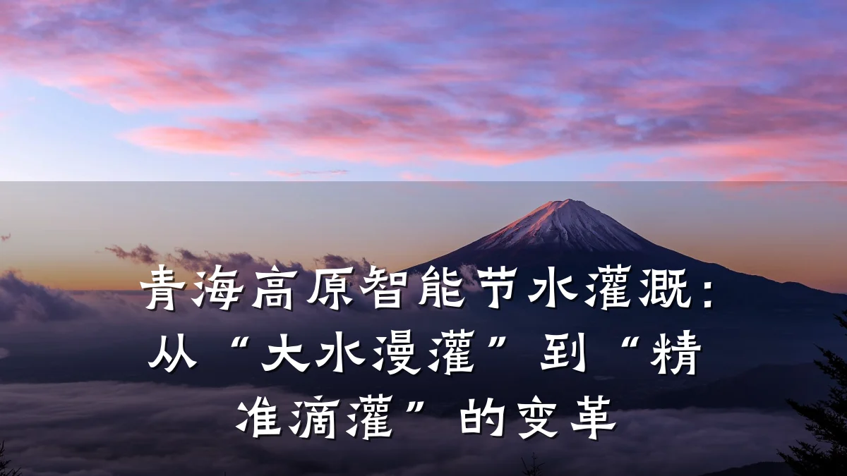 青海高原智能节水灌溉:从“大水漫灌”到“精准滴灌”的变革